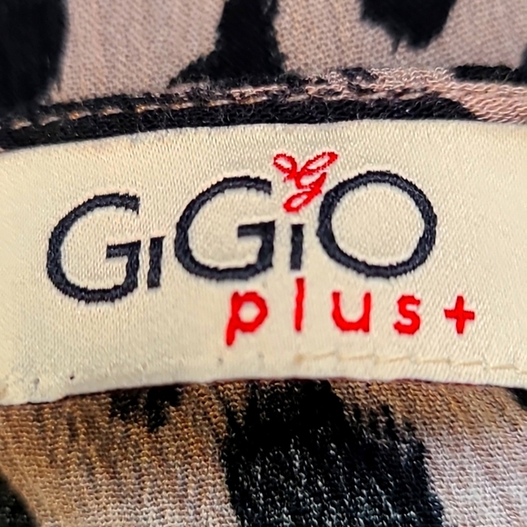 Gigio Plus Animal Print Faux Wrap Dress with Ruffles, Size 1X - Picture 10 of 11